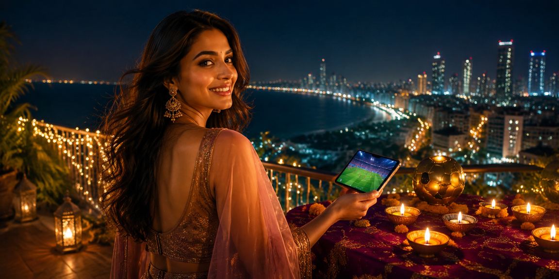 Mumbai Bandra area during Diwali festival, symbolizing vibrant Indian sports betting culture